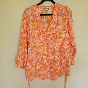 New Recruit Maternity blouse pink orange floral S